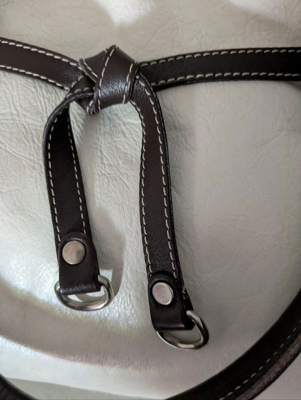 Cavalcanti Cream And Brown Slouchy Tote Hobo 2005-2009 Italian Leather